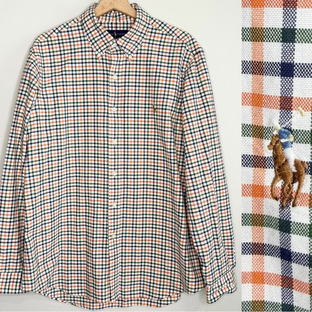 Ralph Lauren Plaid Button Down Shirt Men’s Large 100% Cotton